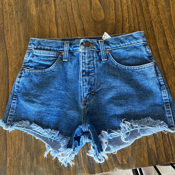Wrangler Pants - Vintage Wrangler Blue Distressed Cutoff Denim Shorts